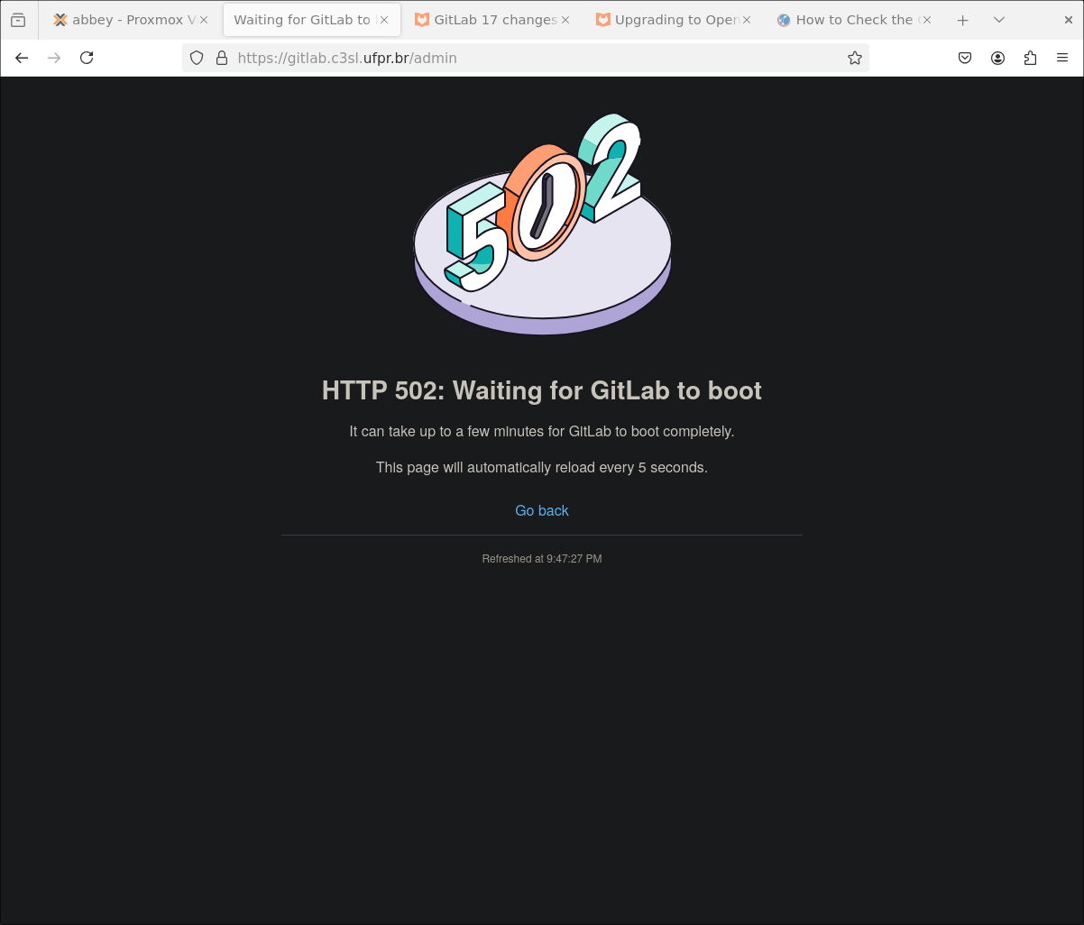 New 502 screen.