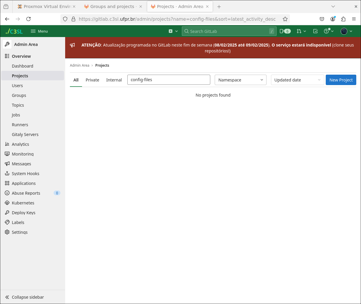 Legacy repo not appearing on project search.